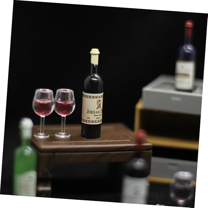 KOMBIUDA 12pcs Miniature Wine Bottles Realistic Tiny House Decorations for Dollhouse for Miniature Collectors and Photography Props