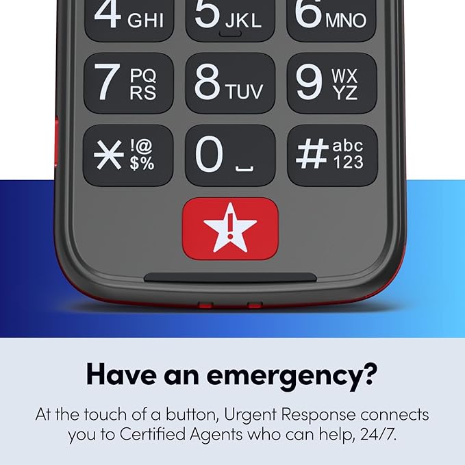 Lively Jitterbug Flip2 - Flip Cell Phone for Seniors - Not Compatible with Other Wireless Carriers - Must Be Activated with Lively Phone Plan - Red Flip Phone