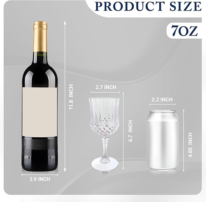 LEYIQU Plastic Wine Glasses, Plastic Goblets Vintage Style Cordial Drinking Glasses for Valentine’s Day, Wedding Reception, Grand Event Party Supplies (100, Transparent)