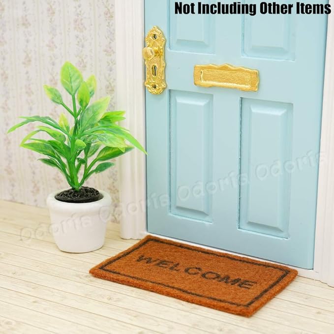 Odoria 1/12 Miniature Welcome Mats Doormat Dollhouse Decoration Accessories