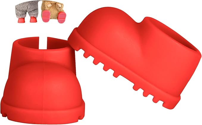 sunla Doll Shoes for 17cm Doll, Cute Mini Shoes Accessories for 17cm Dolls Sitting Standing Series, Silicone Doll Rain Shoes Boots(1 Pair Red)