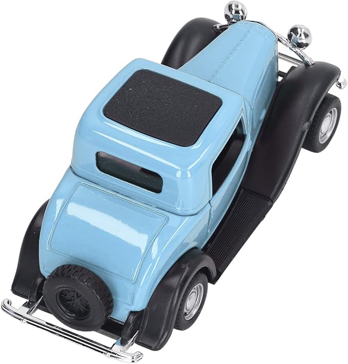Classic Vintage Alloy Car Model Opened Doors Retro Antique Pullback Toy 1:32 for Playtime Education (Blue)