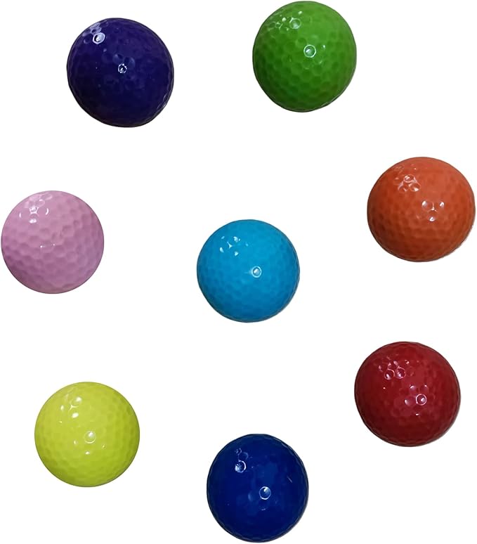 Xwejek Colored Golf Balls 8pcs Practice Mini Balls for Golf,Novelty Bright Miniature Ball Fun Set for All Golfer Indoor&Outdoor Putting