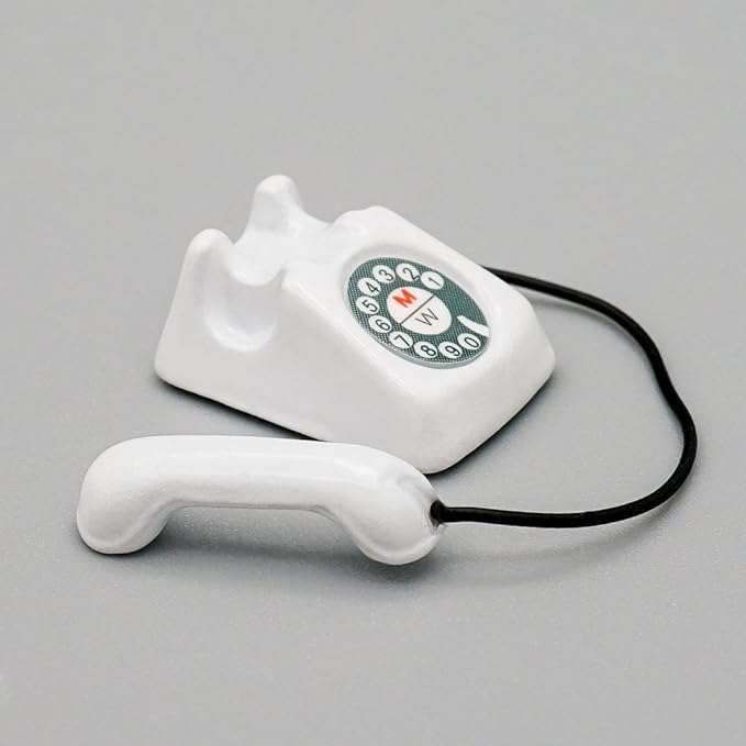 Odoria 1/12 Miniature Telephone Dollhouse Decoration Accessories, White