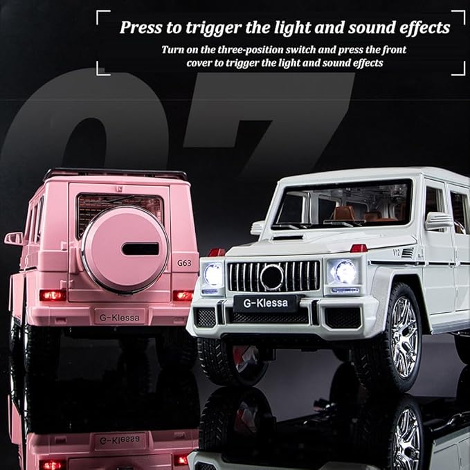 EROCK 1/24 Die-Cast Car Model Collectible Benz G63 AMG Model Car with Lights and Sound, Alloy Pull Back Toy car Toy Vehicle for Adult Boys Girls Gift