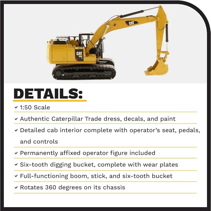 1:50 Caterpillar 320F Hydraulic Excavator – High Line Series by Diecast Masters - 85931
