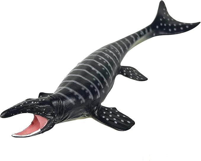 SmilerSmile 9" Solid Sea Animals Educational Toys, Simulation Ocean Shark Sea Creature Toy for Toddlers Kids (Grey Mosasaurus)