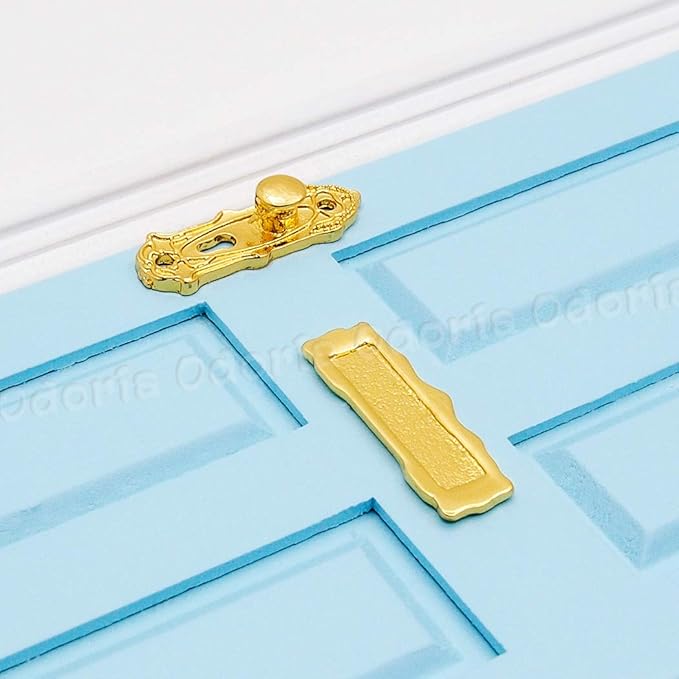 Odoria 1/12 Miniature Door Dollhouse Furniture Accessories, Blue