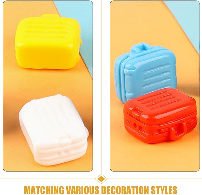 6Pcs Mini Suitcase Party Favor Box Realistic Small Doll Luggage Dollhouse Decor Accessories for DIY Micro-Scene Layouts Chic Adornments Tiny House Display 1.08 * 0.94 * 0.59inch