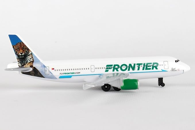 Daron Toy Airplane – Frontier Airlines – Die-Cast Metal Model Airplane Toy with Plastic Parts for Kids Ages 3+
