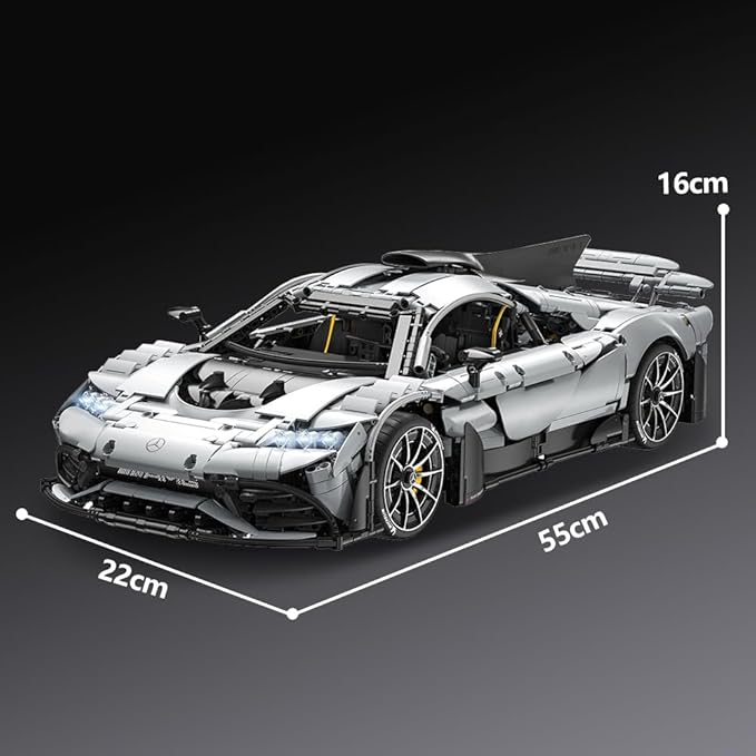 CaDA C61503W Mercedes-AMG ONE Builidng Block Set, 1:8 Mercedes AMG Speed Champion Brick Model with Ejection Start Gameplay, Super Car Collection Toy Sets for Adults (3295PCS)