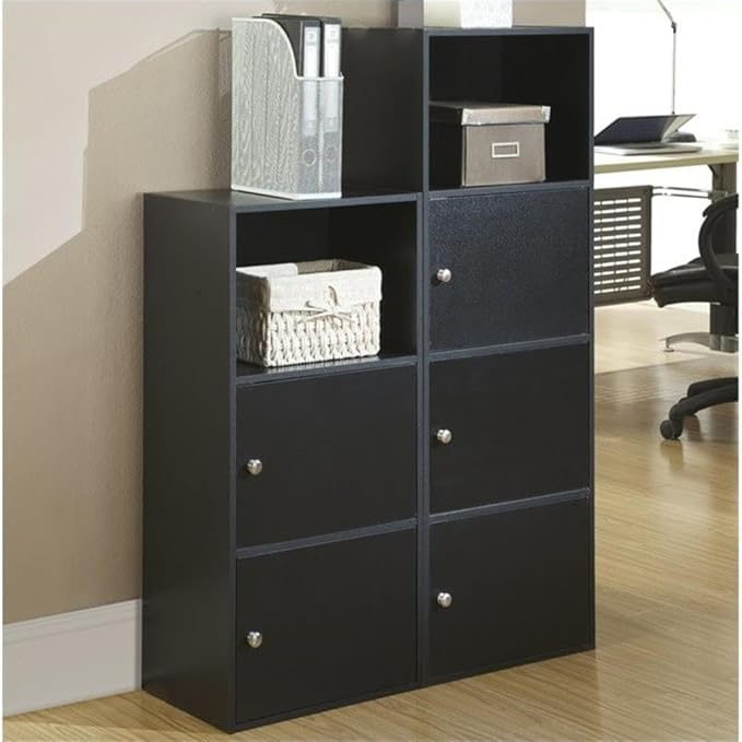 Convenience Concepts Xtra-Storage 3 Door Cabinet in Black Wood Finish