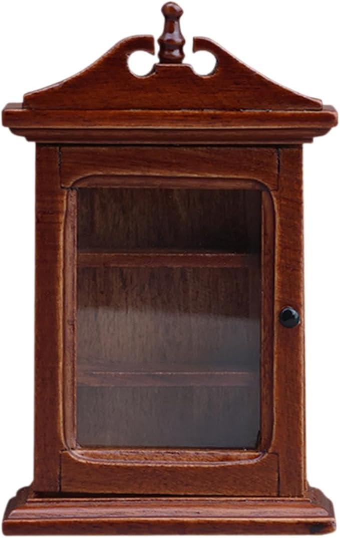 1:12 Scale Dollhouse Cabinet Simulation Accessories Toy Scenery Supplies Wooden Miniature Wall Shelf for Home Living Room