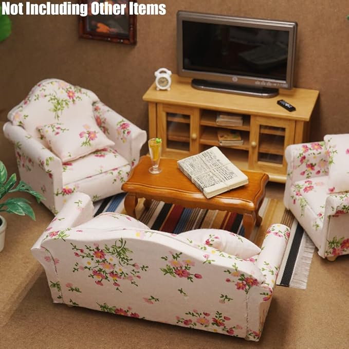 Odoria 1/12 Miniature Couch Sofa Dollhouse Furniture Accessories, Pink