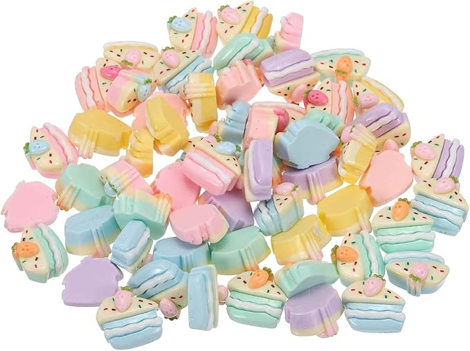 Mini Cute Thousand-Layer Cake Decor, Miniature Doll Food Crafts for Dollhouse & Landscape & Mini Kitchen & Micro Fairy Garden & DIY Craft Decorations(Light Colors, 100pcs)