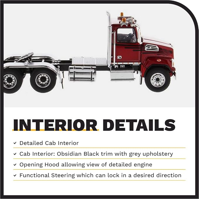 Diecast Masters Western Star 4700 SF Tandem Day Cab Tractor Metallic Red 1/50 Diecast Model