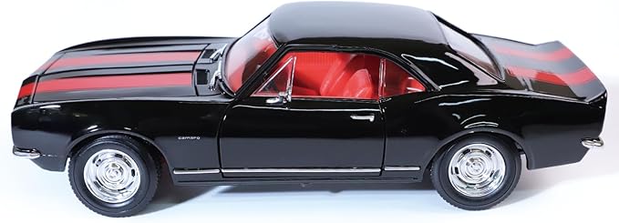 1967 Chevy Camaro Z28 Alloy Collector Model - 1:18 Scale Racing Legend Replica with Full Function Design - Iconic American Muscle Car Masterpiece - Collector's Display Set（Black）