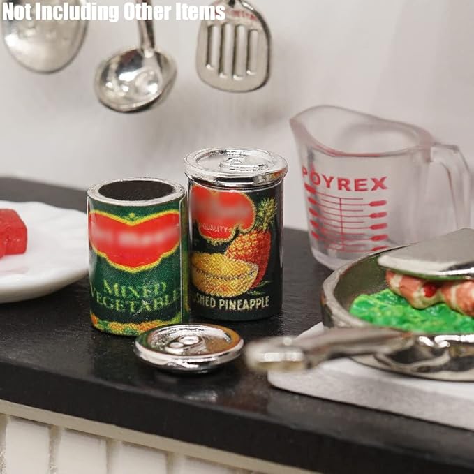 Odoria 1/12 Miniature Food Cans 5Pcs Dollhouse Kitchen Accessories