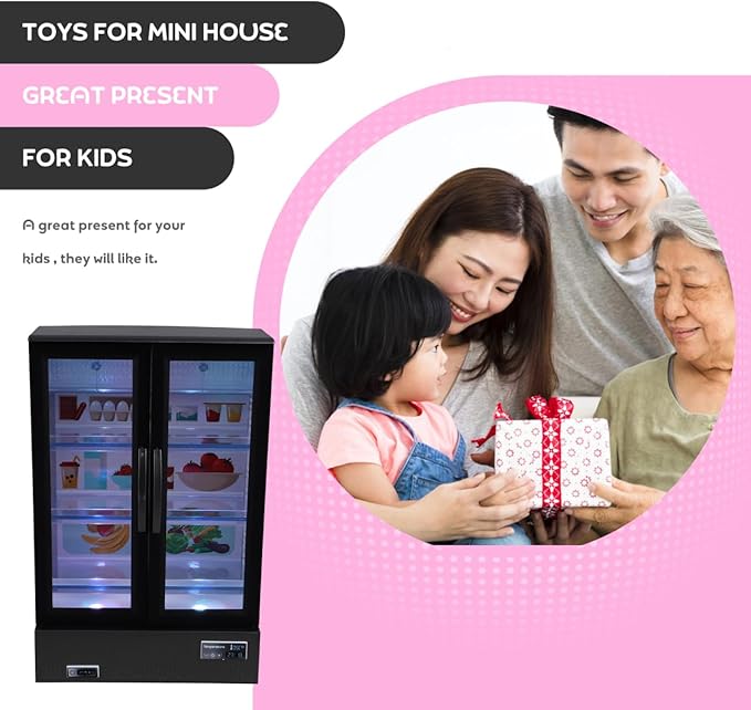 Zerodeko 1PC Dollhouse Refrigerator Model, Simulation Miniature Plastic Fridge, Portable Fridge Refrigerator Freezer Decor Accessories for Dollhouse