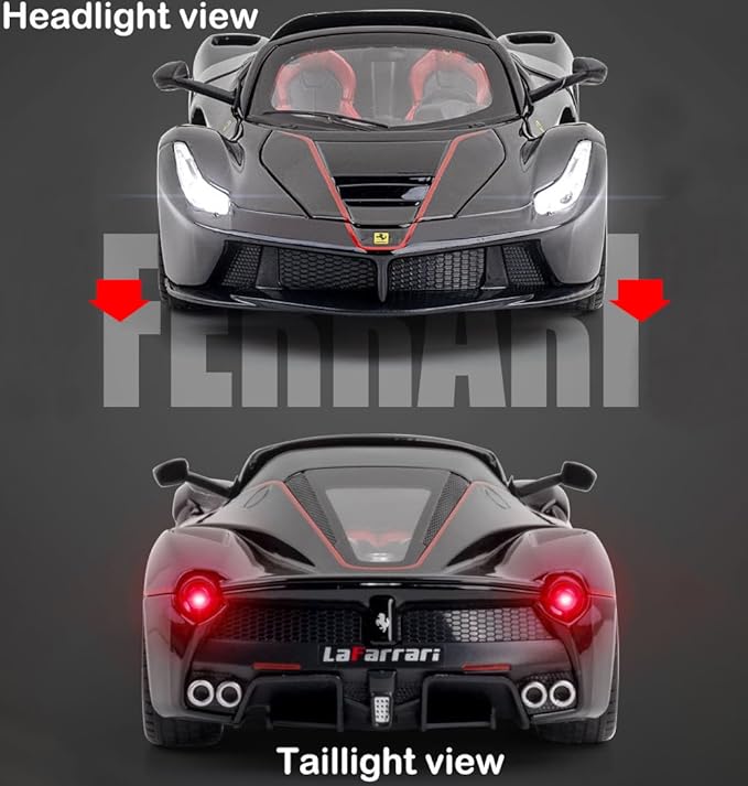 Toy Cars Model Roadster 1/22 Black LaFer Die-cast Vehicles with Sound and Light