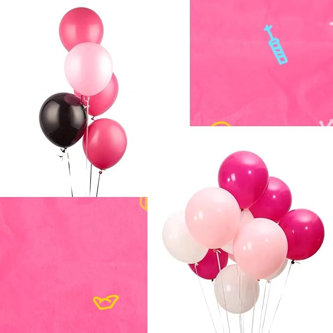 5 inch Hot Pink Party Balloons, 100 pcs Mini Dark Pink Latex Balloons for Birthday Wedding Baby Shower Decorations (Hot Pink)
