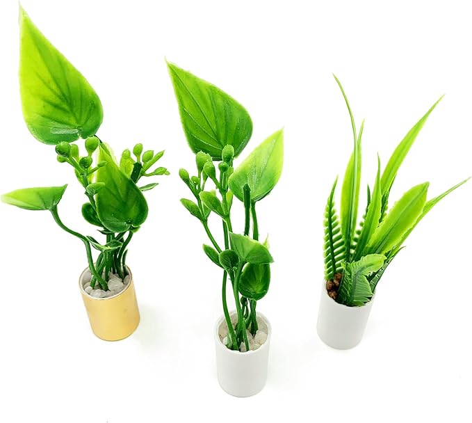 3Pcs Miniature Potted Plants Trees Artificial 1:12 Mini Dollhouse Greenery Scene Bonsai Model Micro Landscape Decoration