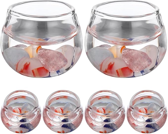ibasenice Mini Glass Fish Tank 6Pcs Set 0.94 Inch Transparent Dollhouse Accessories Miniature Fish Bowls for DIY Crafting and Creative Decor