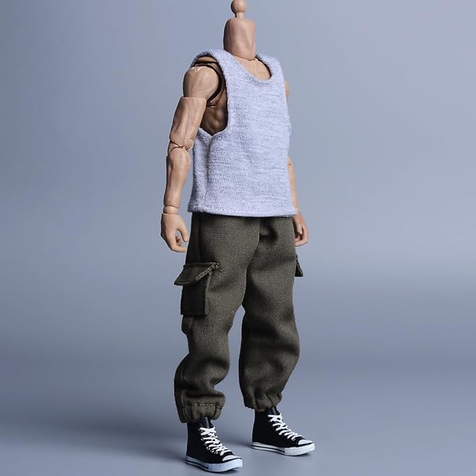 Meetoget Figure Male Doll Daily Sports Shoes 1/12 Scale high-top Knapsack for Action Figure PU004US,Black