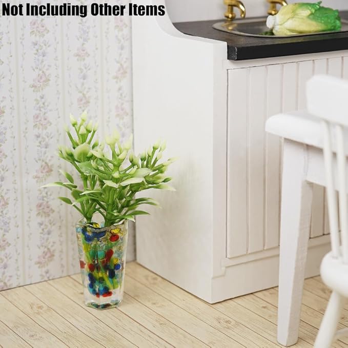 Odoria 1/12 Miniature Potted Plants Dollhouse Decoration Accessories, Multicolored