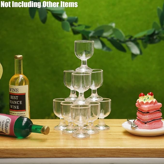 Odoria 1/12 Miniature Empty Wine Glasses Dollhouse Decoration Accessories, 12Pcs