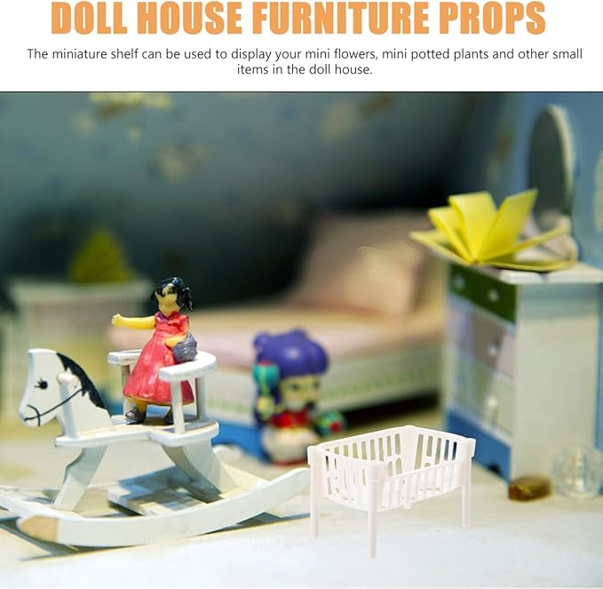 10Pcs Miniature Storage Rack for Doll House Mini Shelf Model Displaying Mini Plants Accessories and Miniature Furniture for Dollhouse Decor
