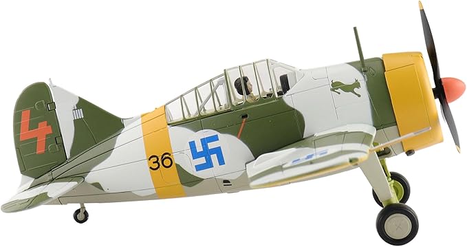 Hobby Master | 1:48 Scale Diecast Military Aircrafts | Brewster Model 239 "Buffalo (Winter Scheme) BW364, 3/LeLv 24, Flown by WO Ilmari Juutilainen, March 1942 | Model HA7014