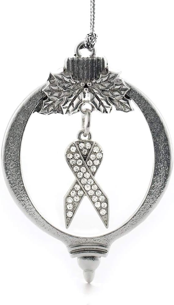 Inspired Silver - Clear Ribbon - Silver Christmas Ornament - Unique Charm Christmas Tree Ornament - Holiday Hanging Decoration