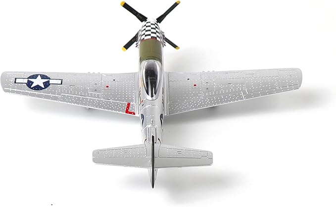 P51-D Mustang 1/72 Metal Airplane Model Kit with Stand WWII Diecast Fighter Model Vintage Prebuild Military Aircraft Collection for Display or Gift (Big Beautiful Doll)