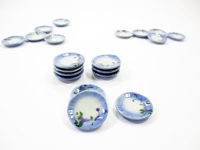 10x20mm Orchid Flower Paint Plate Dish Dollhouse Miniature Ceramic 12818