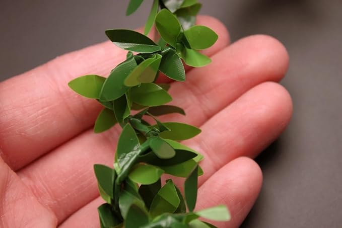Mini Leaf Garland, Dollhouse Miniature Ivy Leaf Vine Garland, Dollhouse Mini Wreath, Miniature Christmas Garland, for Making 1:6 Scale Dollhouses Wreath, Fairy Wedding Crowns, Decor (11 foot)