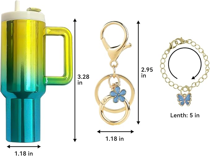 ERTUNA Mini Tumbler Keychain Accessories for Stanley Cup, 2 Way Cute Charms Chapstick Lip Balm Holder for Women Purse Handbag
