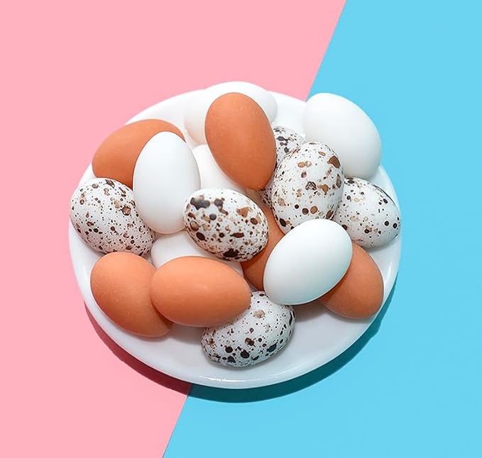 102pcs Miniature Easter Eggs Artificial Mini Bird Eggs Micro-Scene Decorations for DIY Crafts, Micro-Scene, Dollhouse, Easter Party Decorations