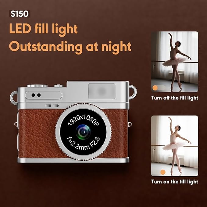 Retro Mini Digital Video Keychain Camera Small bodycam 1080P HD Video Go Cam 0.96" IPS Screen 4 Colors Type-C Pro17g 8GB Pocket Video Recorder for Travel Recording Gifts for Girls Stocking Stuffers