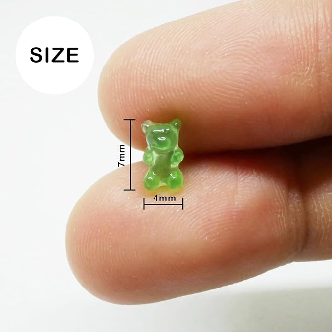 Miniature Glass Jar with 10 pcs Miniature Gummy Model, Tiny Gummy Glass Jar, Dollhouse Mini Glass Jar, 1:12 Scale, for Dollhouse Miniature, Fairy Garden, Diorama