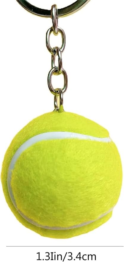 MDFREL 3D Mini Tennis Ball Keychain Sports Keychain Tennis Ball Pendant Keyring Car Key Ring Sport Key Chain Tennis Ball Keyrings Bag Pendants for Sport Lovers Kids Party Favors