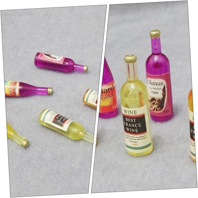 Hemoton 18pcs Small Wine Bottle in The Doll House Miniature Wine Bottle Miniature Bottles Mini Wine Bottles Dollhouse Accessories Miniature Ornaments Decoration Resin