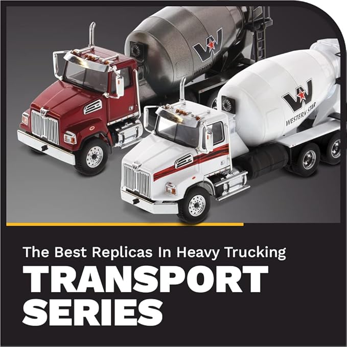 Diecast Masters Western Star 4700 SF Concrete Mixer Metallic Red with Gray Body 1/50 Diecast Model