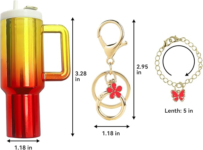 ERTUNA Mini Tumbler Keychain Accessories for Stanley Cup, 2 Way Cute Charms Chapstick Lip Balm Holder for Women Purse Handbag