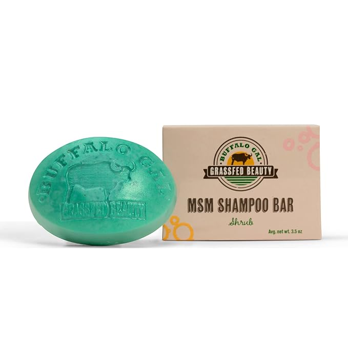 BUFFALO GAL MSM Shampoo Bar - Non-Soap, pH Balanced, Natural Bar for All Hair Types, 4 oz