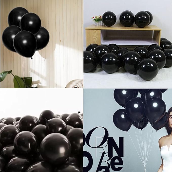 5 inch Black Party Balloons, 100 pcs Mini Thick Latex Balloons for Birthday Wedding Baby Shower Decorations(Black)