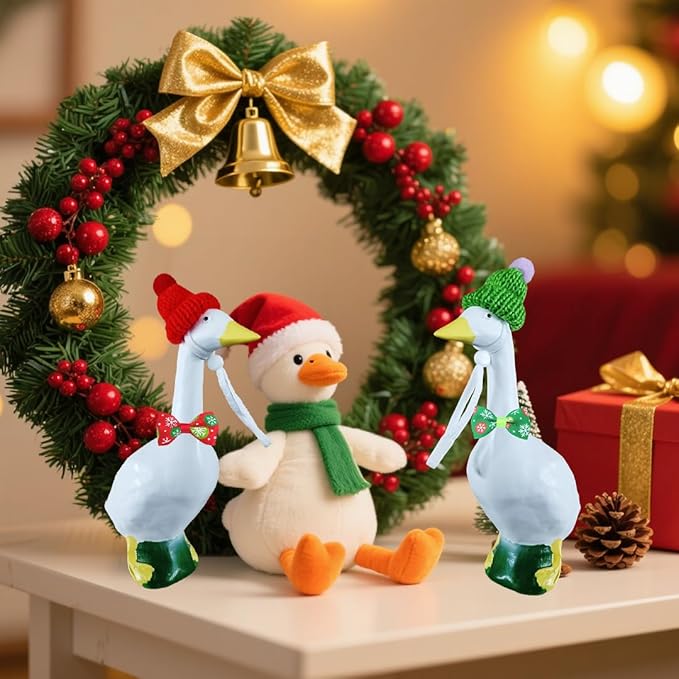 8 Set Desk Goose Outfits 7inch, Mini Goose Statue Clothing, Christmas Mini Desk Goose Outfit, Desktop Goose Outfits, Interesting Goose Shirt Decorations, Table Goose Clothes