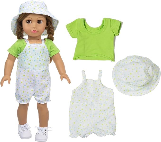 XFEYUE American 18 Inch Doll Clothes and Accessories 5 Sets Doll Clothes Dress Outfits + 2 Random Style Shoes