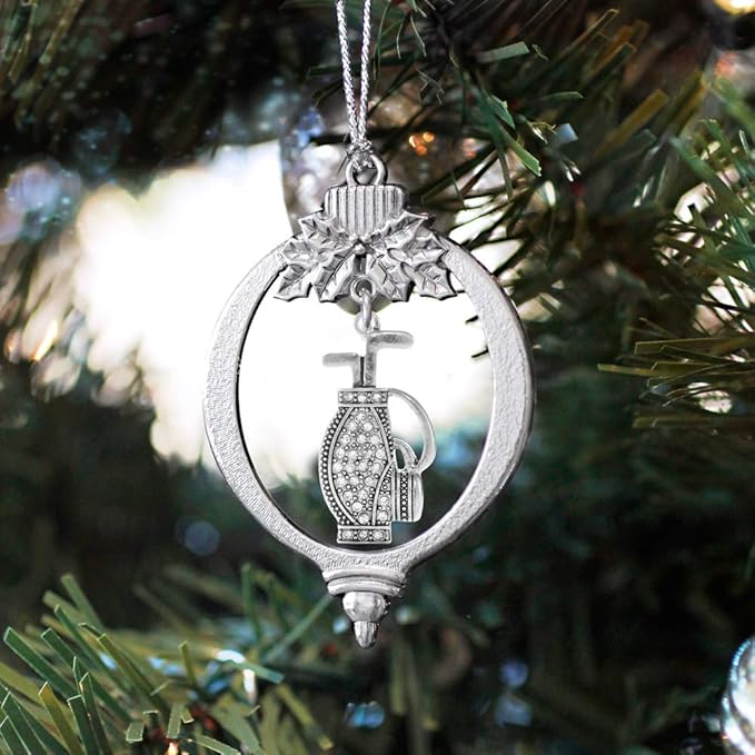 Inspired Silver - Golf - Silver Christmas Ornament - Unique Charm Christmas Tree Ornament - Holiday Hanging Decoration
