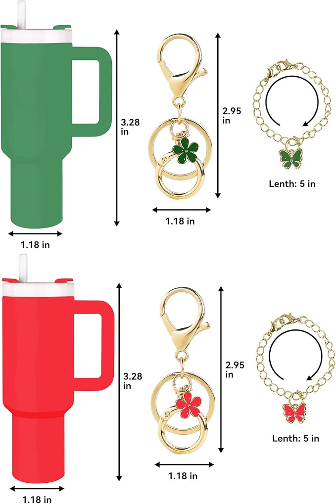 ERTUNA Mini Tumbler Keychain Accessories for Stanley Cup, 2 Way Cute Charms Chapstick Lip Balm Holder for Women Purse Handbag